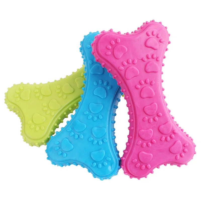 Durable Eco-Friendly TPR Rubber Pet Toy Small Animal Application Dog Bite Toy in Bone Shape