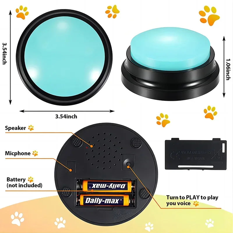 Dog Toys Fun Dogs Can Record Pet Toys Travel Talking Pet Starter Pet Talking Button Portable Cute Pet Training dog toys