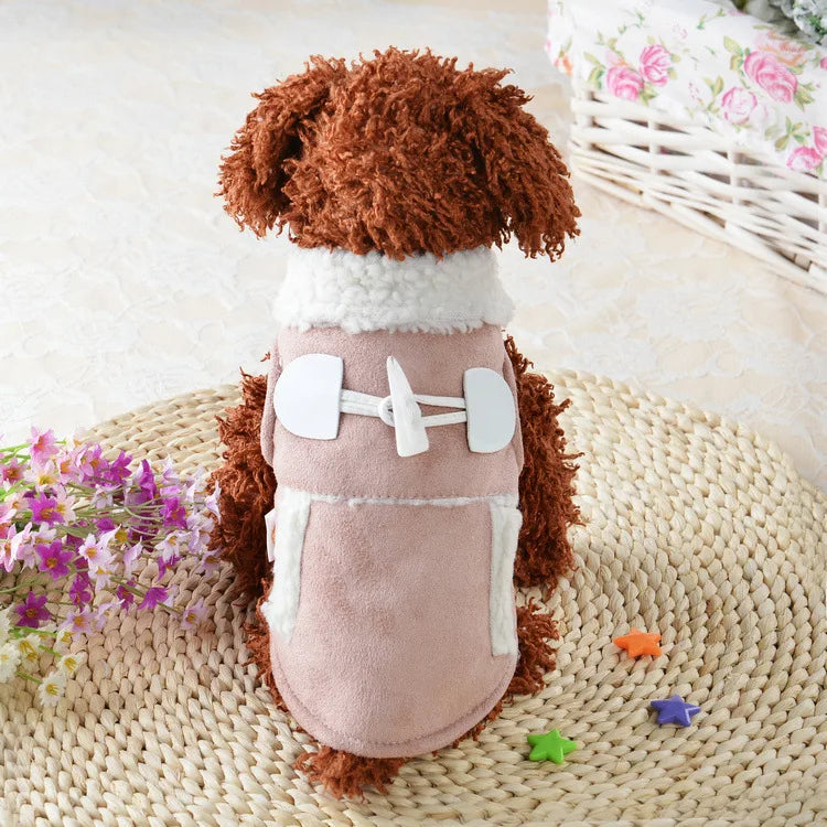 Dog Clothes Coat Small Dogs Luxury Jacket For Animal Winter Medium Dresses Soft Pet Clothing Designer Cute Motorcycle Style