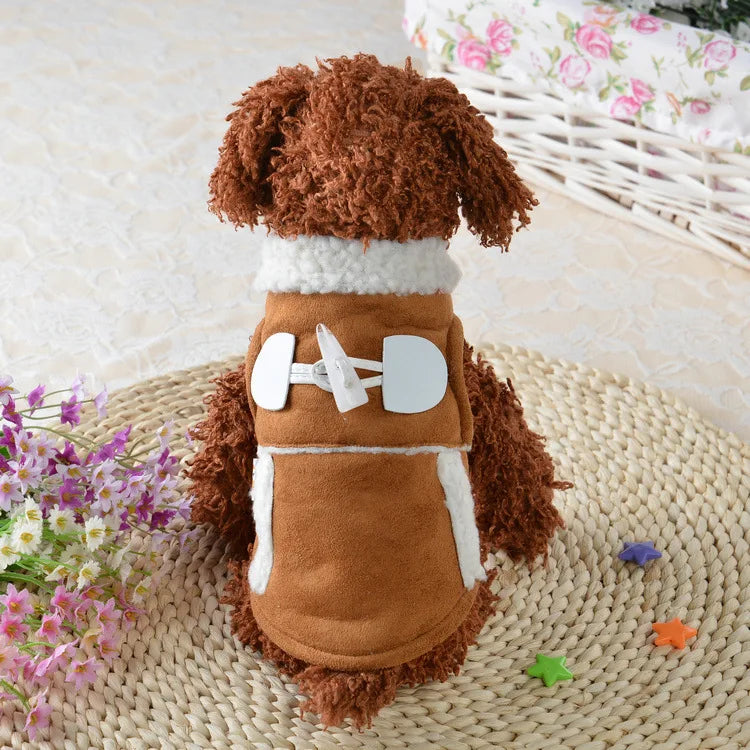 Dog Clothes Coat Small Dogs Luxury Jacket For Animal Winter Medium Dresses Soft Pet Clothing Designer Cute Motorcycle Style