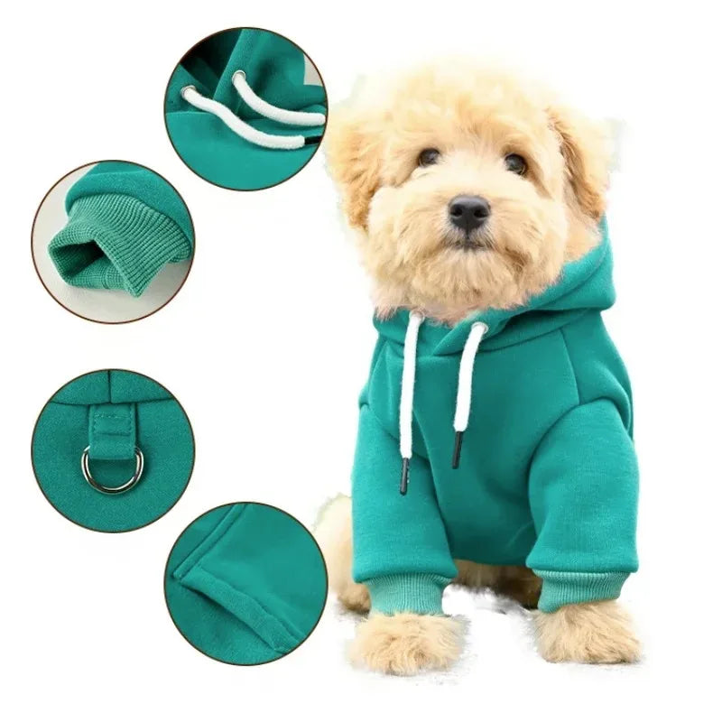 Dog Clothes Pet Dog Hoodie Small And Medium Dog Vest Outdoor Sweatshirt Bulldog Husky Warm Fleece Pet Clothing Puppy Cat Costume